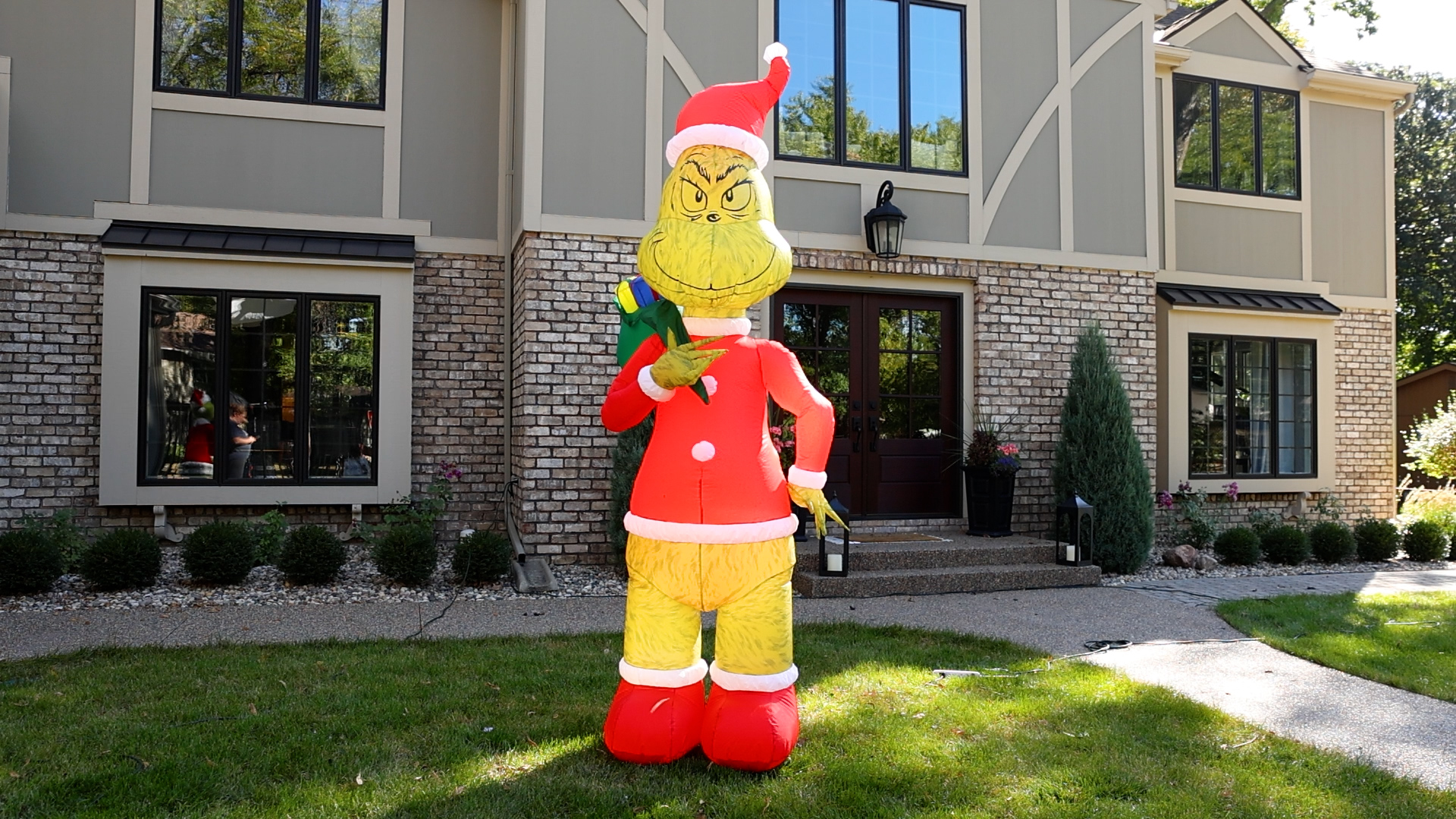 Make your holiday display unforgettable with this 8 Foot Grinch Santa Inflatable Decoration! Perfect for adding a playful touch to your festivities, this eye-catching inflatable is sure to delight guests and spread seasonal smiles.